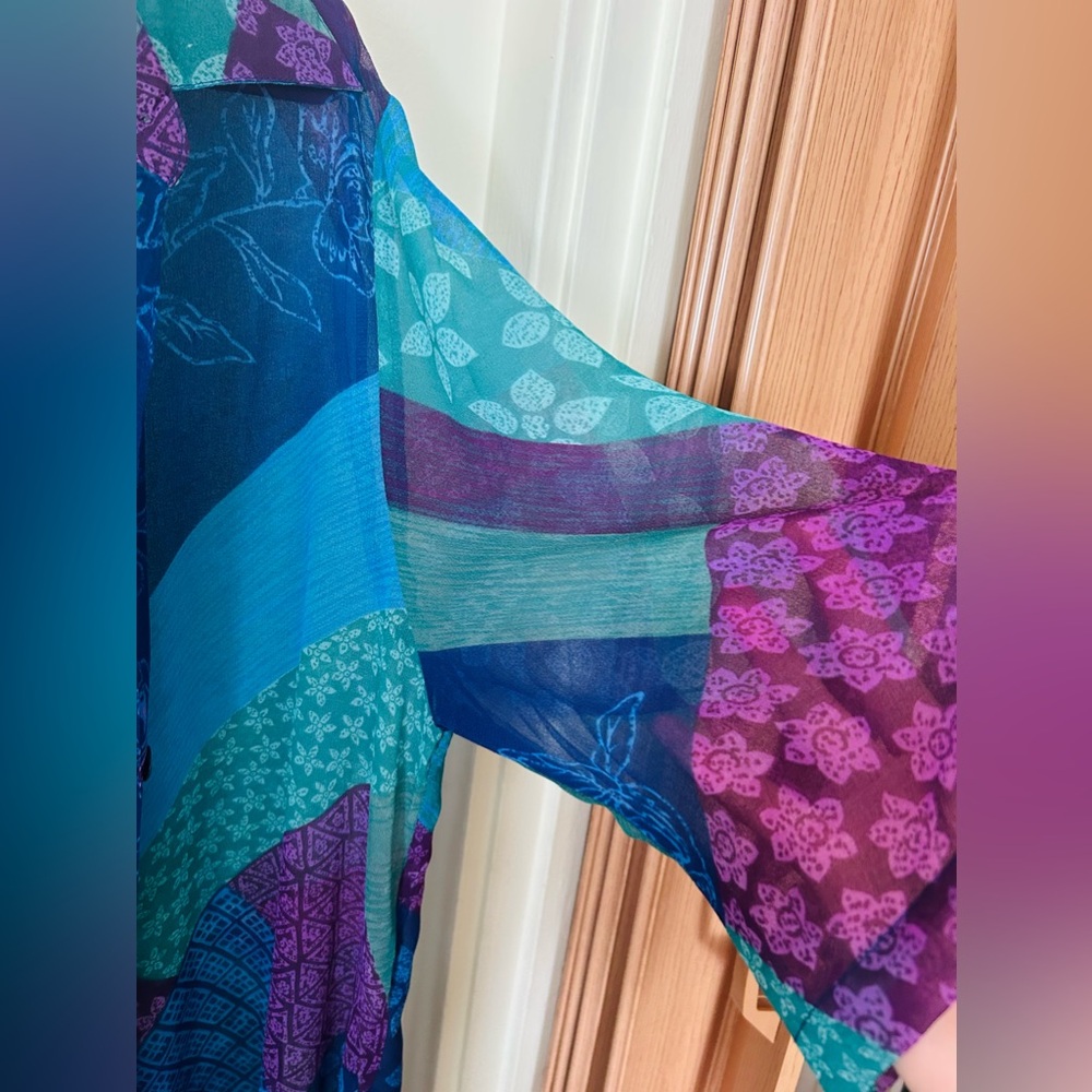 ❌SOLD❌671- La Cera printed vintage coverup/Kimono - Picture 3 of 6